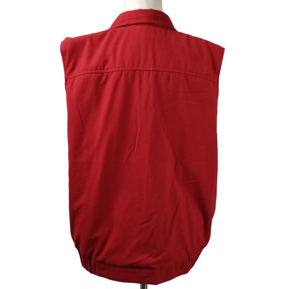 Liz Claiborne Reversible Snap Front Red Tan Corduroy Vest Excellent Size L - Picture 4 of 8